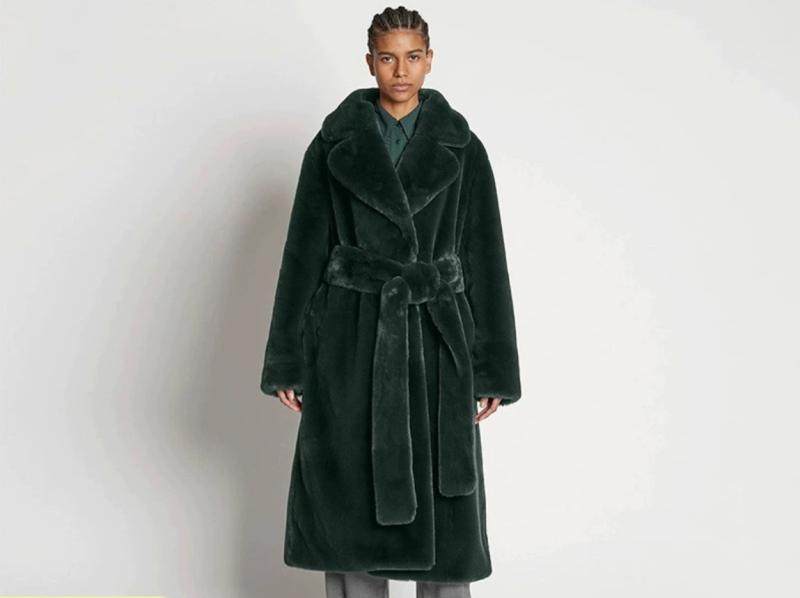 Coats | Emerald Faux Fur Longline Coat  –  Womens Clothing Coats