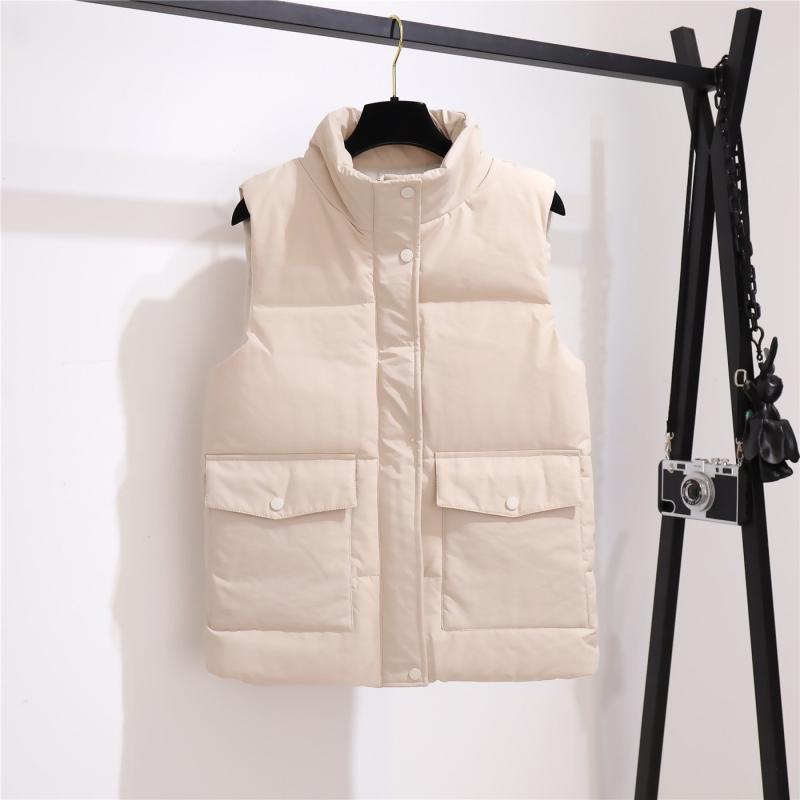 Coats | Ivory Pocket Detail Quilted Gilet  –  Womens Clothing Coats