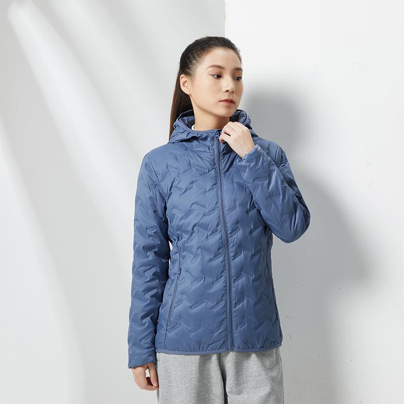 Coats | Steel Blue Wave Quilted Puffer Hooded Coat  –  Womens Clothing Coats