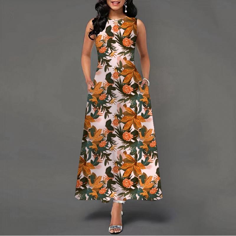 Dresses | Beige Floral Printed Fit & Flare Dress  –  Womens Clothing Beige