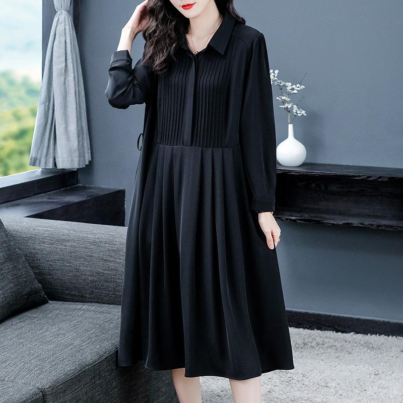 Dresses | Black Cotton Blend Denim Shirt Dress  –  Womens Clothing Black