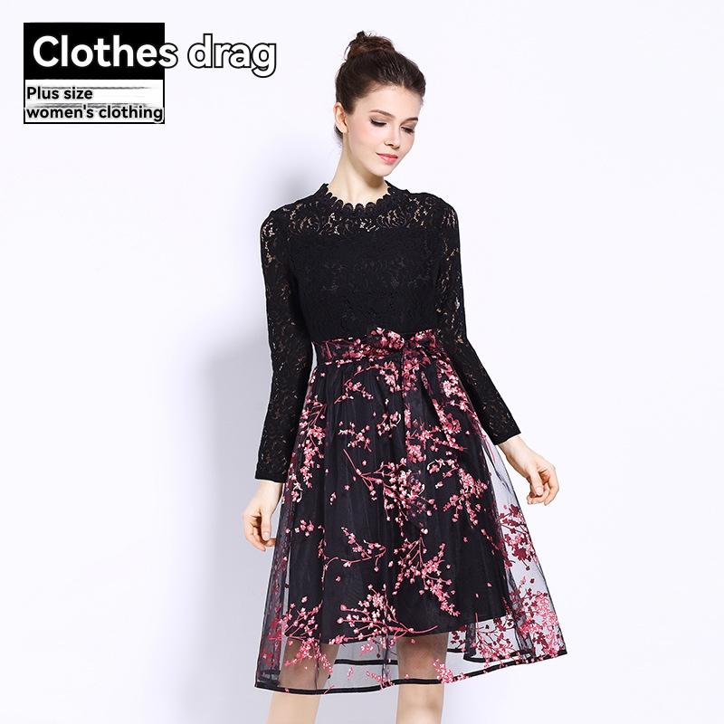 Dresses | Black Floral Chiffon Tiered High Neck Dress  –  Womens Clothing Black