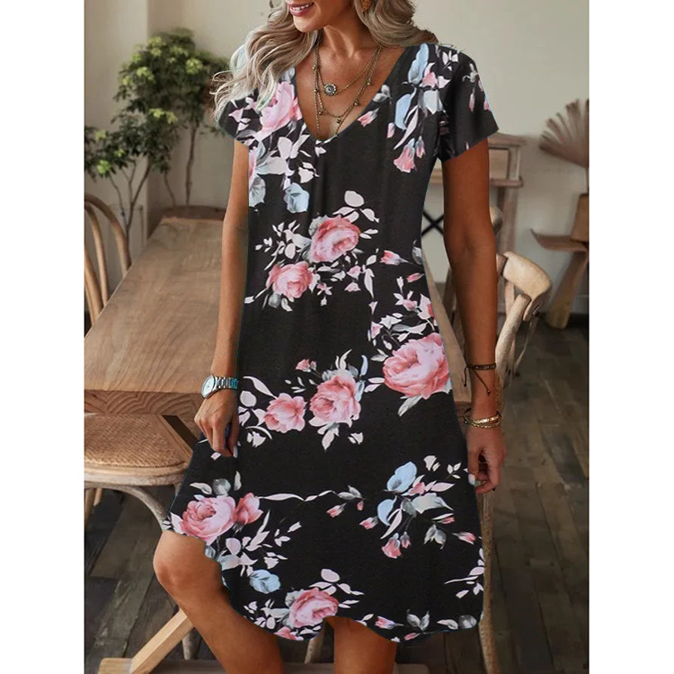 Dresses | Black Floral Print Back Detail Maxi Dress  –  Womens Clothing Black