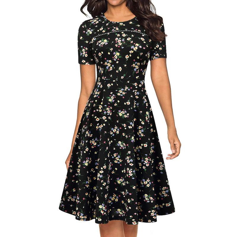 Dresses | Black Floral Print Belted A-Richard Badders Shift Dress  –  Womens Clothing Black