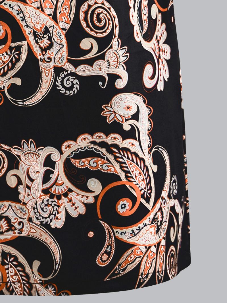 Dresses | Black Paisley Border Print Shift Dress  –  Womens Clothing Black