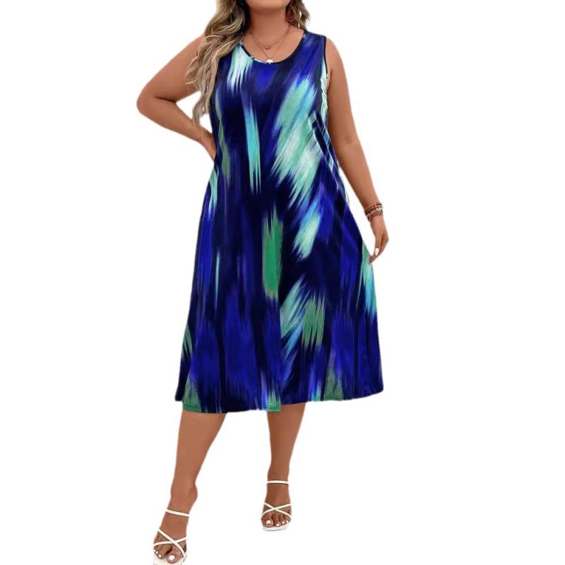 Dresses | Blue Curve Abstract Print Chiffon Shift Dress  –  Womens Clothing Blue