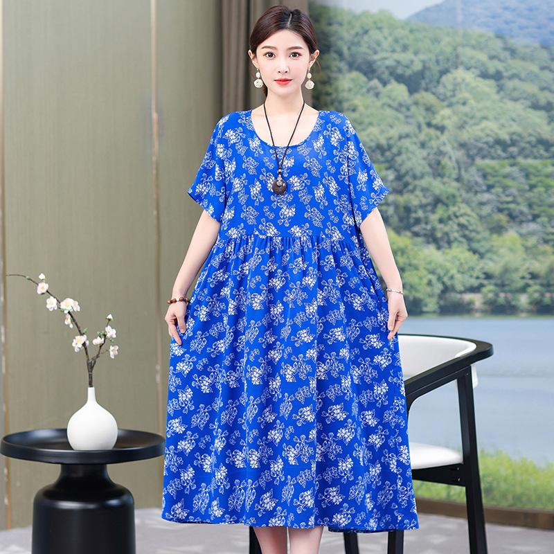 Dresses | Blue Floral Pocket Stretch T-Shirt Dress  –  Womens Clothing Blue