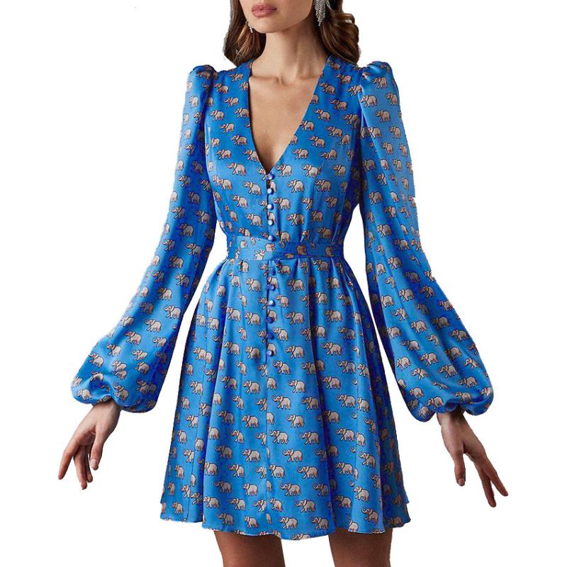 Dresses | Blue Petite Floral Empire Stretch Dress  –  Womens Clothing Blue