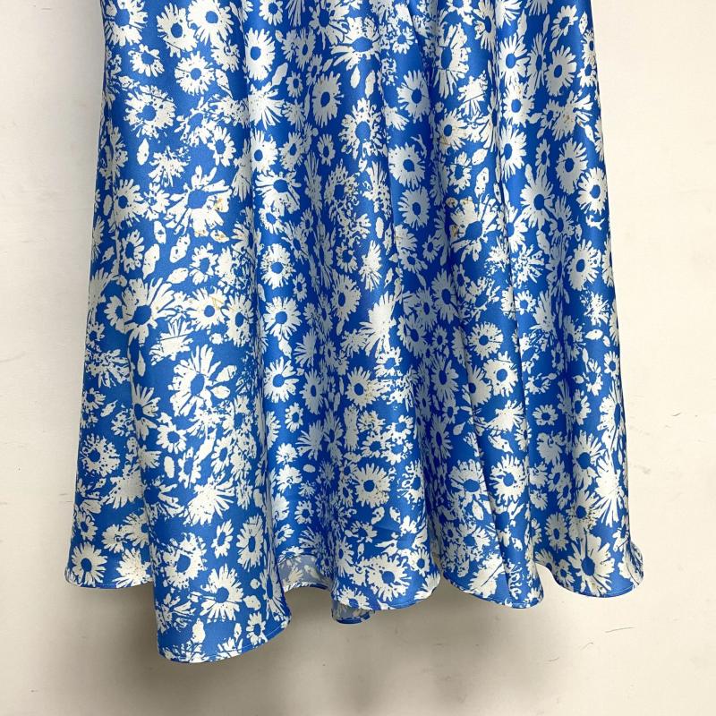 Dresses | Blue Petite Floral Print Flute Sleeve Dress  –  Womens Clothing Blue