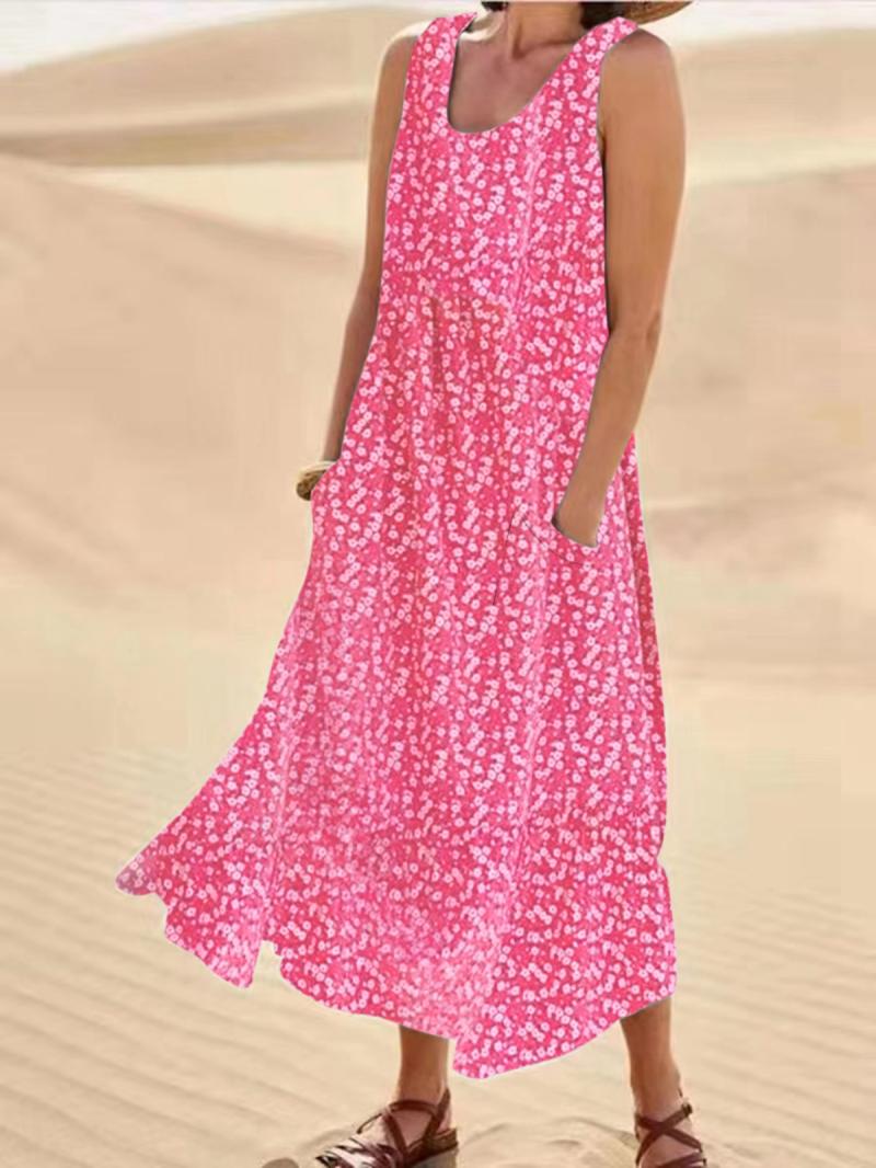 Dresses | Cerise Sleeveless Spot Print Midi Dress  –  Womens Clothing CERISE