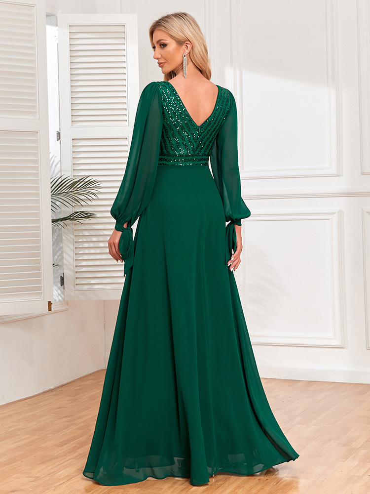 Dresses | Dark Green Sparkle Bead Embellished Maxi Dress  –  Womens Clothing Dark Green