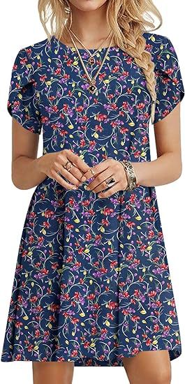 Dresses | Fuchsia Ditsy Floral Print Dress  –  Womens Clothing Dresses