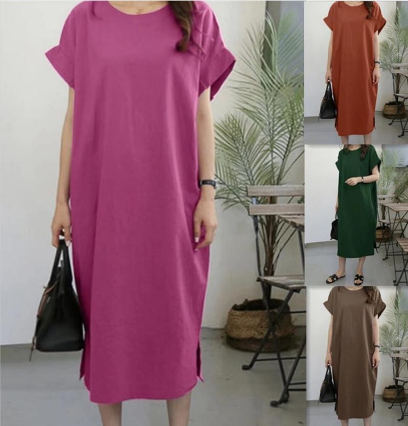 Dresses | Fuchsia Petite Textured T-Shirt Stretch Midi Dress  –  Womens Clothing Dresses