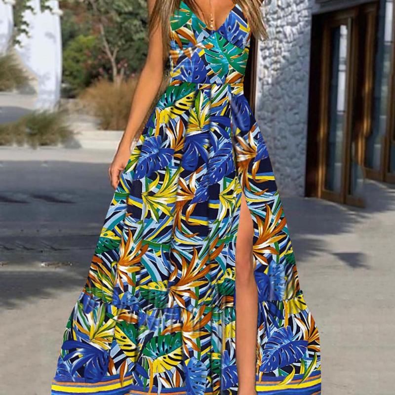 Dresses | Green Abstract Print Twist Front Maxi Dress  –  Womens Clothing Dresses