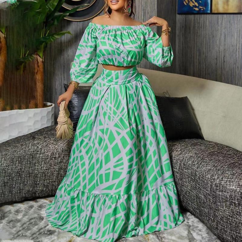 Dresses | Green Aztec Print Tiered Midi Smock Dress  –  Womens Clothing Dresses