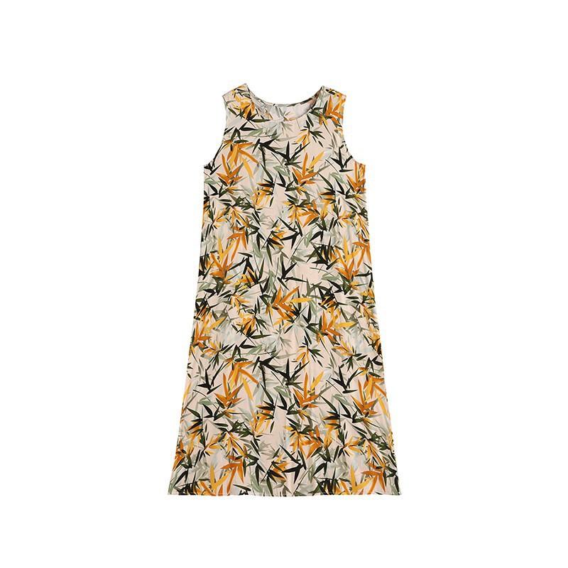 Dresses | Green Curve Leaf Print Tie Detail Dress  –  Womens Clothing Dresses