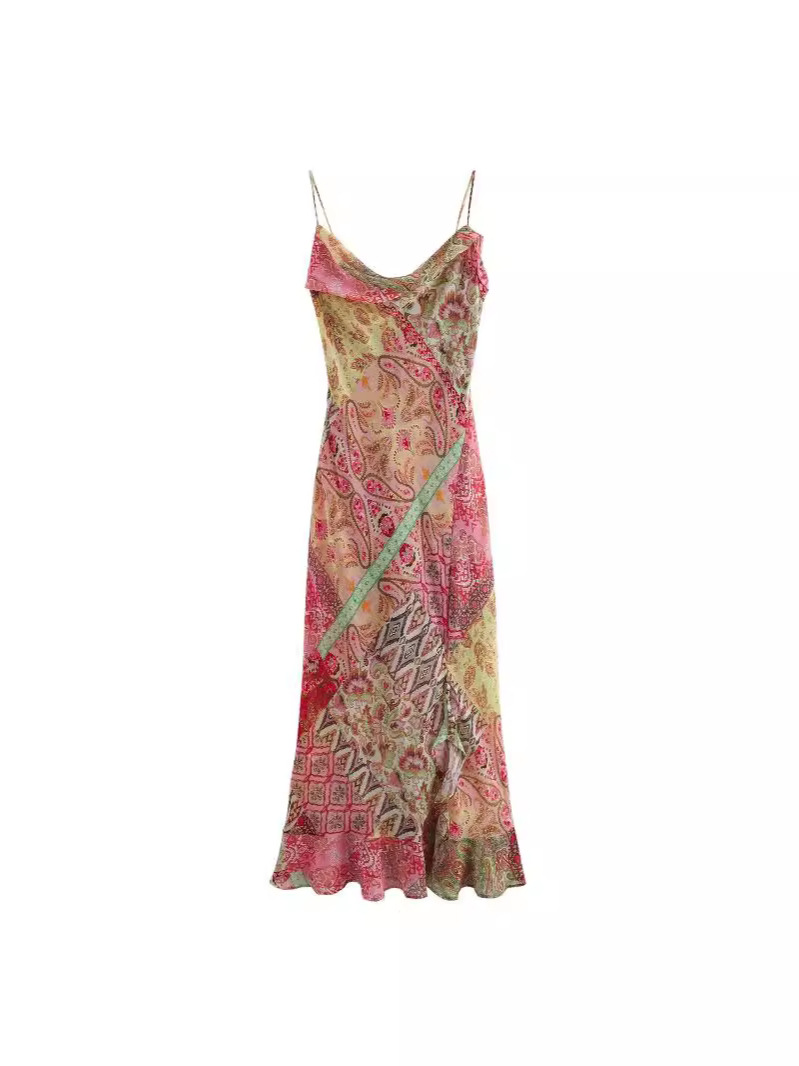 Dresses | Green Paisley Scarf Print Pleated Midi Dress  –  Womens Clothing Dresses