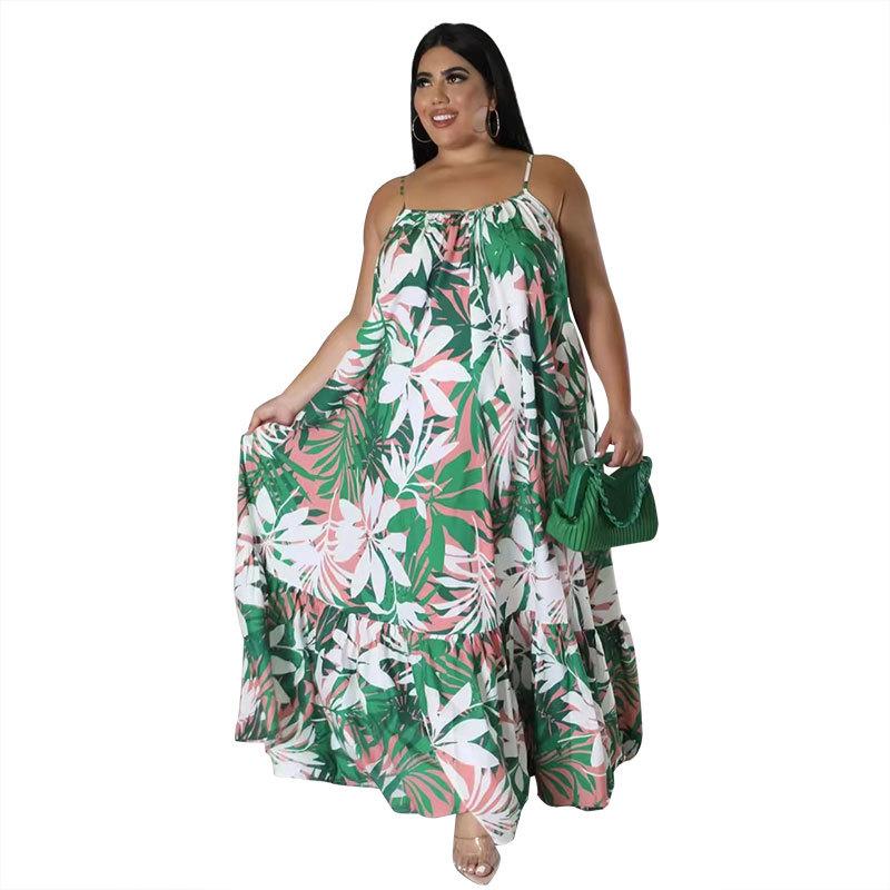 Dresses | Green Petite Floral Pleated Chiffon Maxi Dress  –  Womens Clothing Dresses