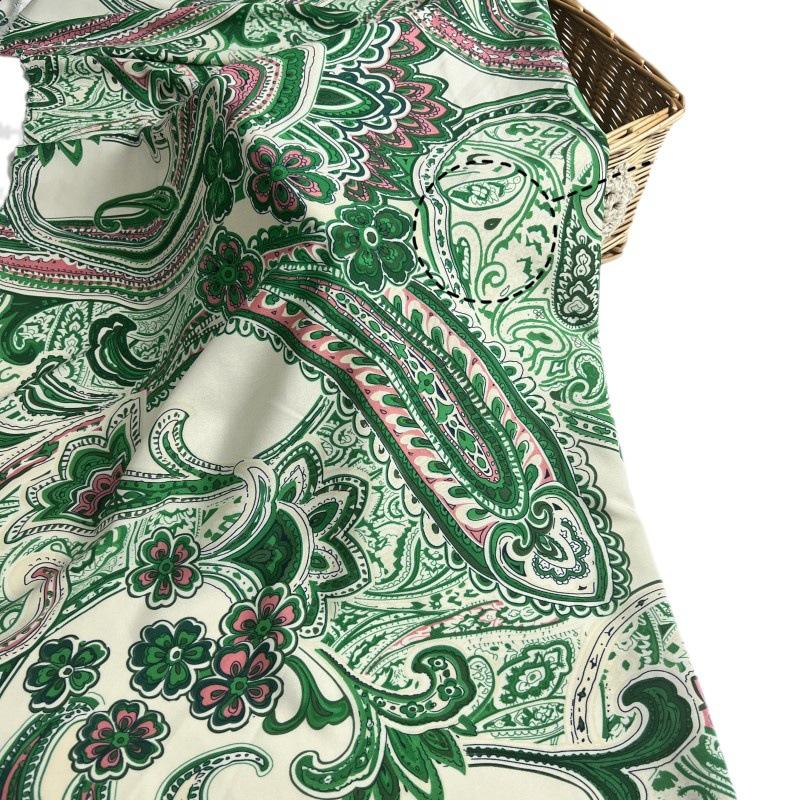 Dresses | Green Petite Paisley Print Midi Shirt Dress  –  Womens Clothing Dresses