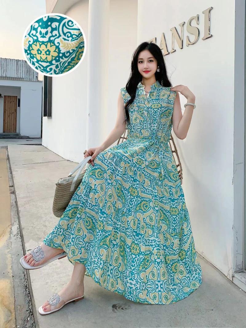 Dresses | Green Petite Paisley Tiered Midi Dress  –  Womens Clothing Dresses