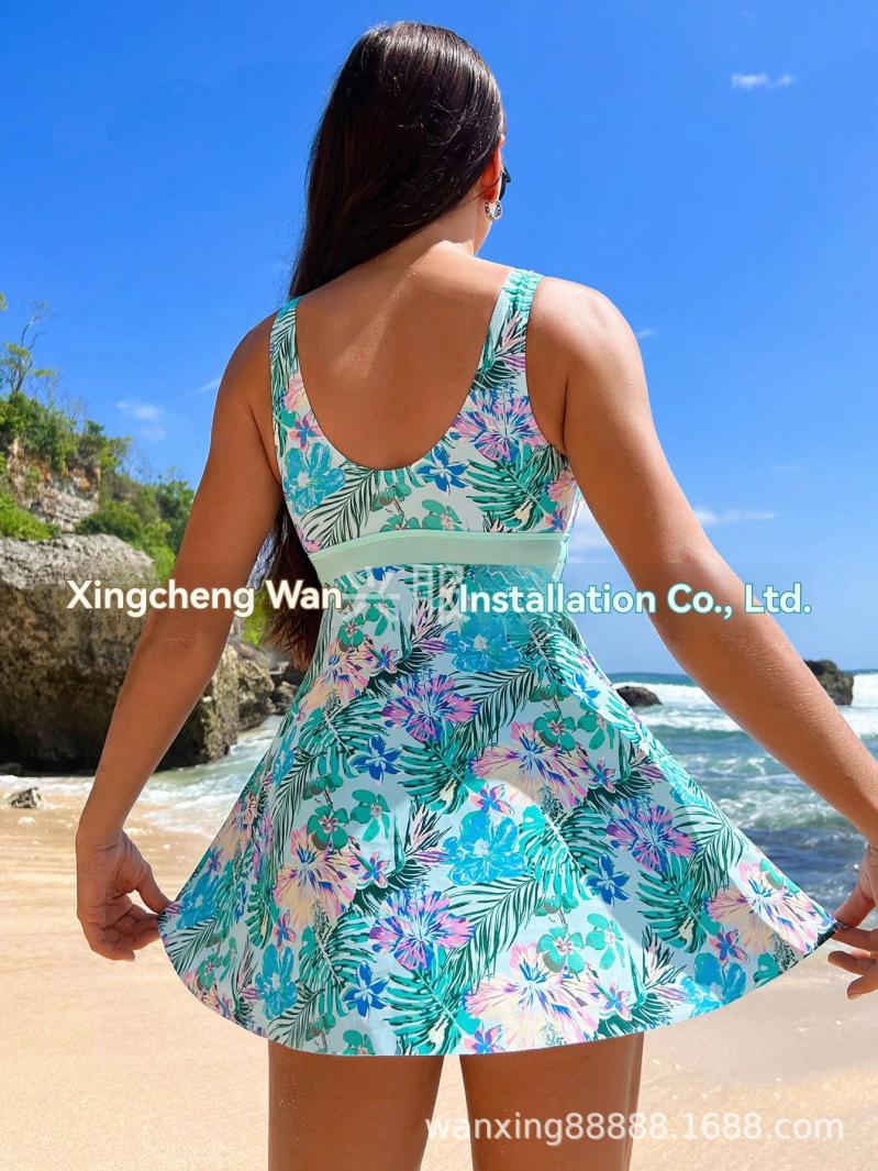 Dresses | Green Tropical Fit And Flare Dress  –  Womens Clothing Dresses