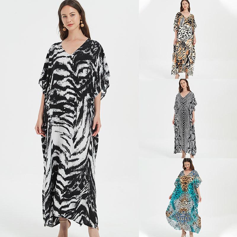 Dresses | Grey Petite Animal Print Maxi Dress  –  Womens Clothing Dresses