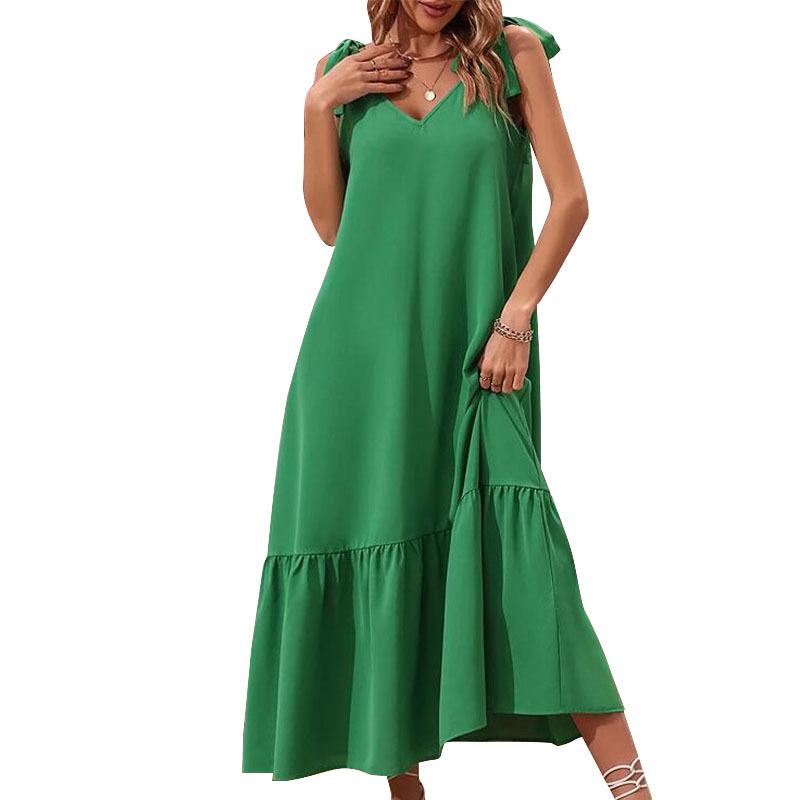 Dresses | Jade Linen Blend Frill Detail Dress  –  Womens Clothing Dresses