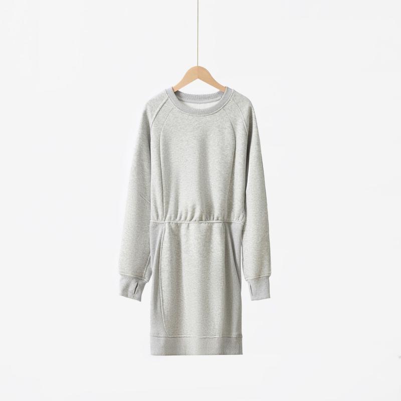 Dresses | Light Grey Drawstring Jersey Sweater Dress  –  Womens Clothing Dresses