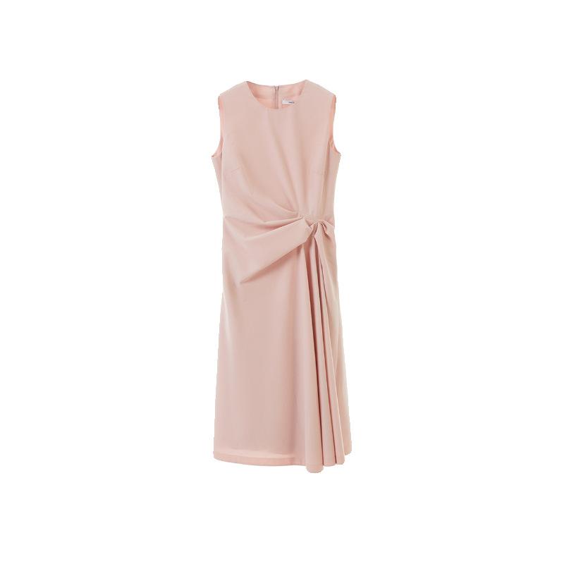 Dresses | Light Pink Petite Sleeveless Side Twist Ruched Dress  –  Womens Clothing Dresses