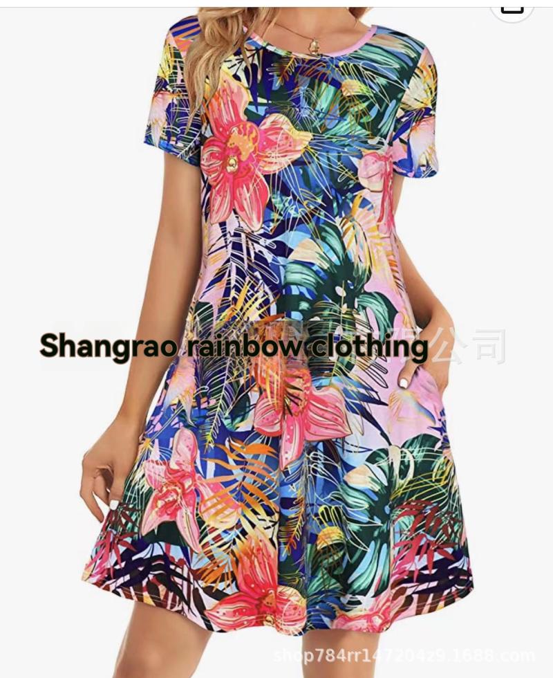 Dresses | Multi Tropical Burnout Print Belted Skater Dress  –  Womens Clothing Dresses