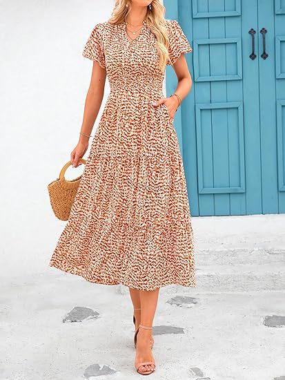 Dresses | Navy Abstract Print Fit & Flare Dress  –  Womens Clothing Dresses