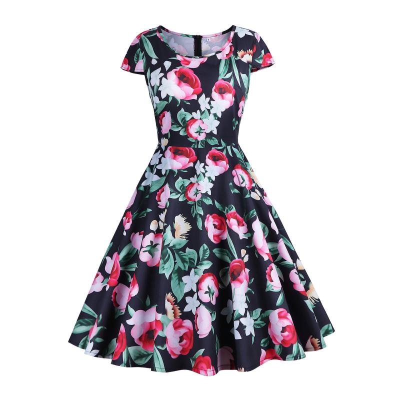 Dresses | Navy Curve Premium Stretch Floral Dress  –  Womens Clothing Dresses