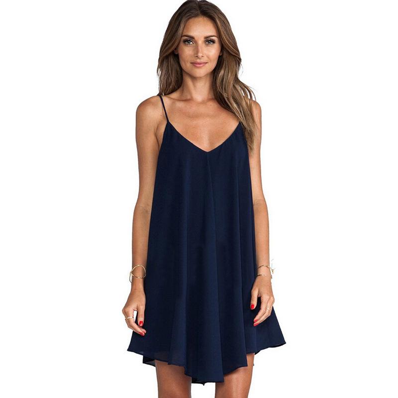 Dresses | Navy Curve Strappy Cotton Pocket Dress  –  Womens Clothing Dresses