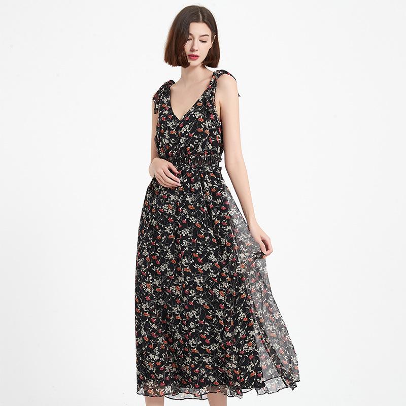 Dresses | Navy Floral Frill Detail Tea Dress  –  Womens Clothing Dresses