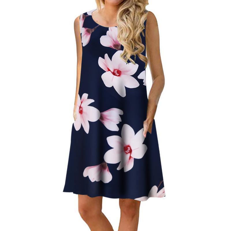 Dresses | Navy Floral Premium Stretch Shift Dress  –  Womens Clothing Dresses