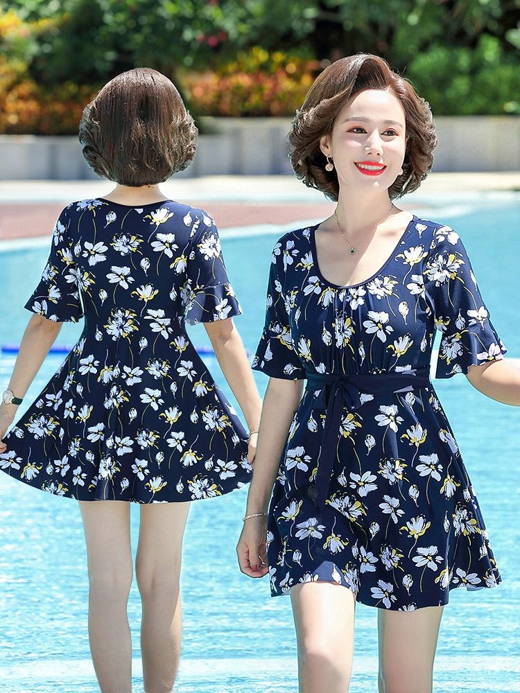 Dresses | Navy Floral Print Chiffon Midi Dress  –  Womens Clothing Dresses