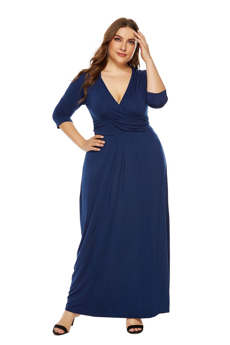 Dresses | Navy Gathered Wrap Stretch Midi Dress  –  Womens Clothing Dresses