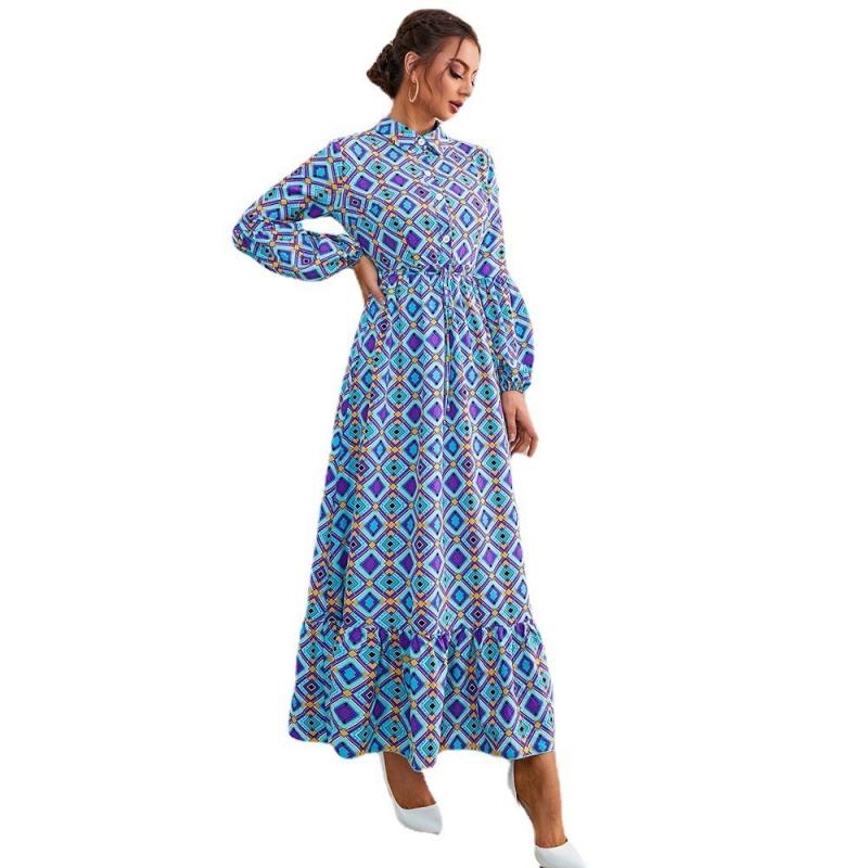 Dresses | Navy Petite Aztec Print Shirred Maxi Dress  –  Womens Clothing Dresses