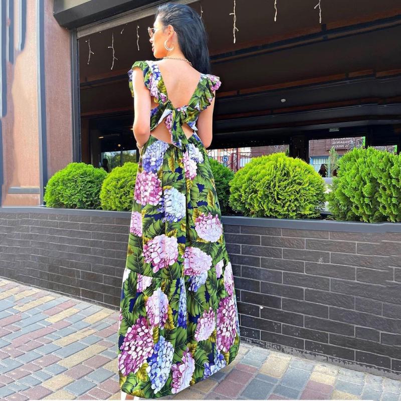 Dresses | Navy Petite Floral Print Tiered Maxi Dress  –  Womens Clothing Dresses