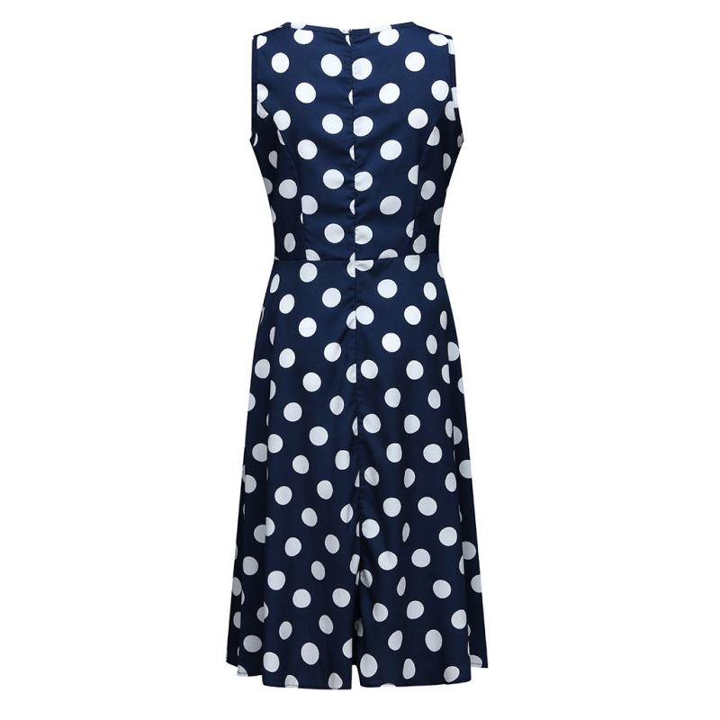 Dresses | Navy Petite Spot Print Frill Trim Dress  –  Womens Clothing Dresses