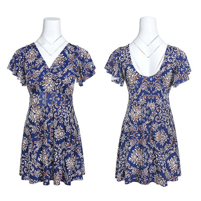 Dresses | Navy Textured Paisley Print Wrap Dress  –  Womens Clothing Dresses