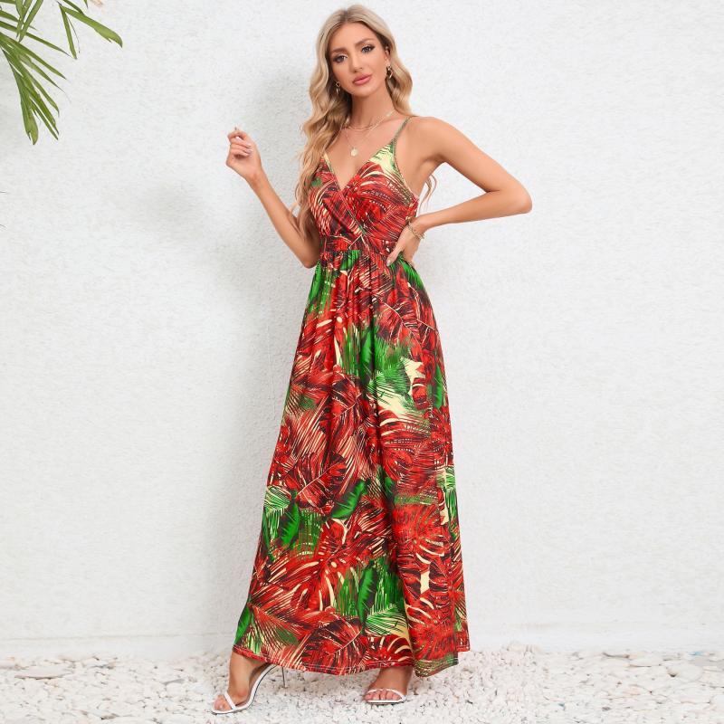 Dresses | Orange Abstract Print Stretch Jersey Maxi Dress  –  Womens Clothing Dresses