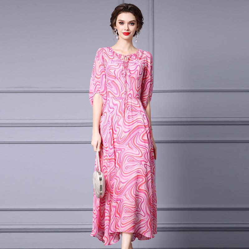 Dresses | Pink Curve Paisley Tiered Frill Midi Dress  –  Womens Clothing Dresses