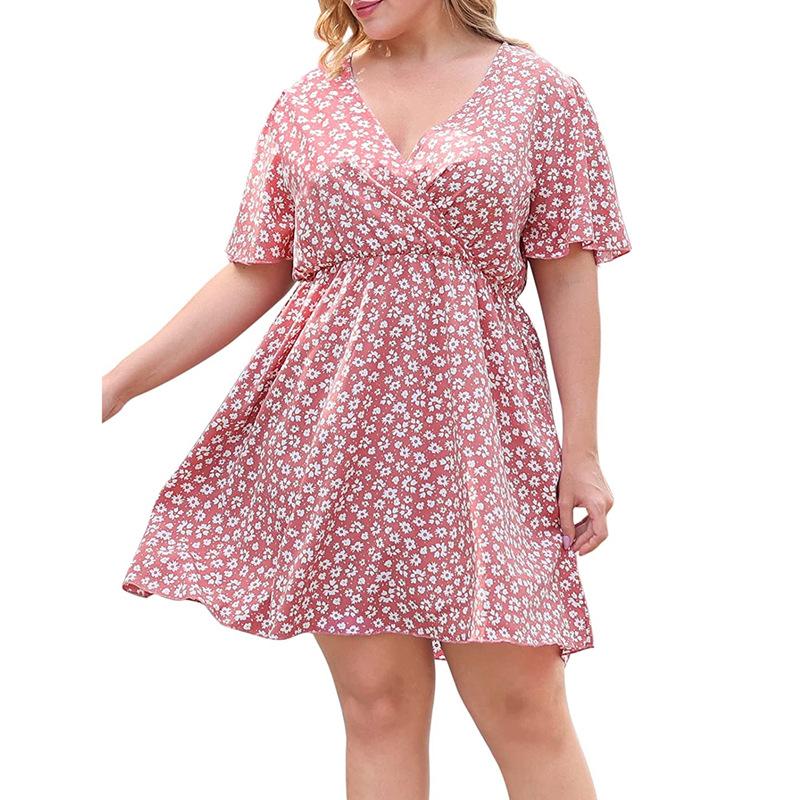 Dresses | Pink Floral Print Frill Detail Smock Dress  –  Womens Clothing Dresses