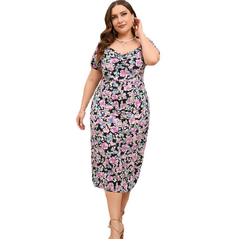 Dresses | Pink Floral Print Shirred Smock Dress  –  Womens Clothing Dresses