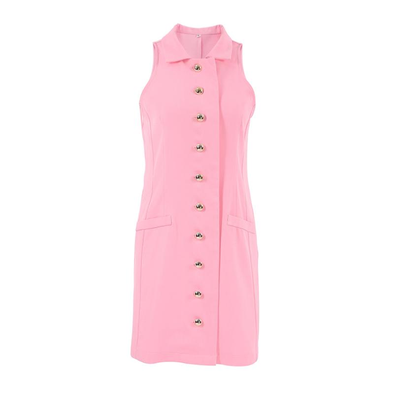 Dresses | Pink Petite Button Front Pocket Dress  –  Womens Clothing Dresses