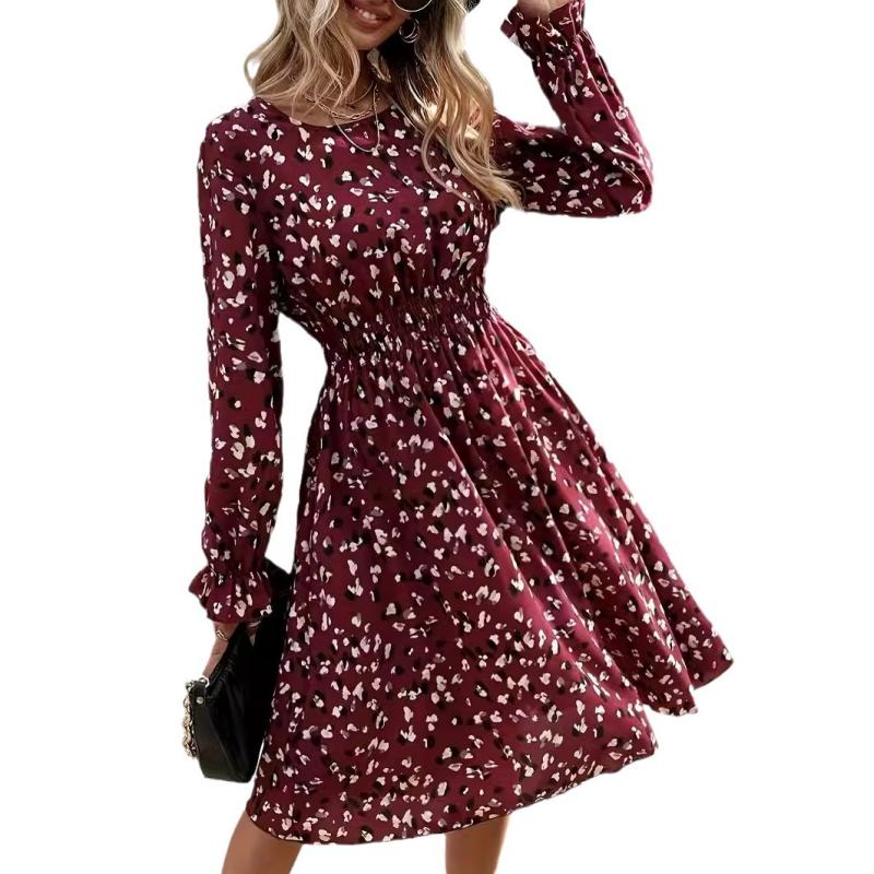 Dresses | Red Abstract Animal Print Tea Dress  –  Womens Clothing Dresses