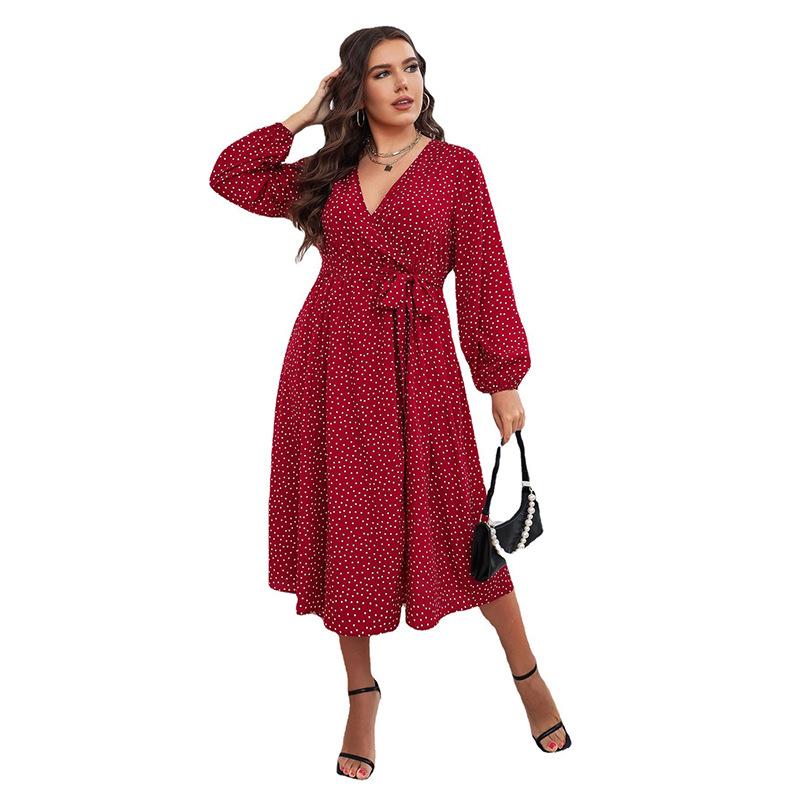 Dresses | Red Ditsy Floral Print Lace Trim Stretch Dress  –  Womens Clothing Dresses