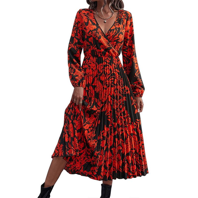 Dresses | Red Floral Print Stretch Jersey Dress  –  Womens Clothing Dresses