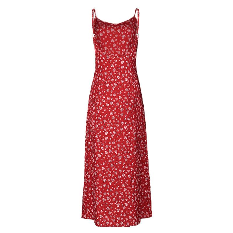 Dresses | Red Floral Print Tiered Maxi Dress  –  Womens Clothing Dresses